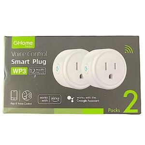 Ghome Voice Control Smart Plug WP3 White 2 Pack New, Alexa and Google Home